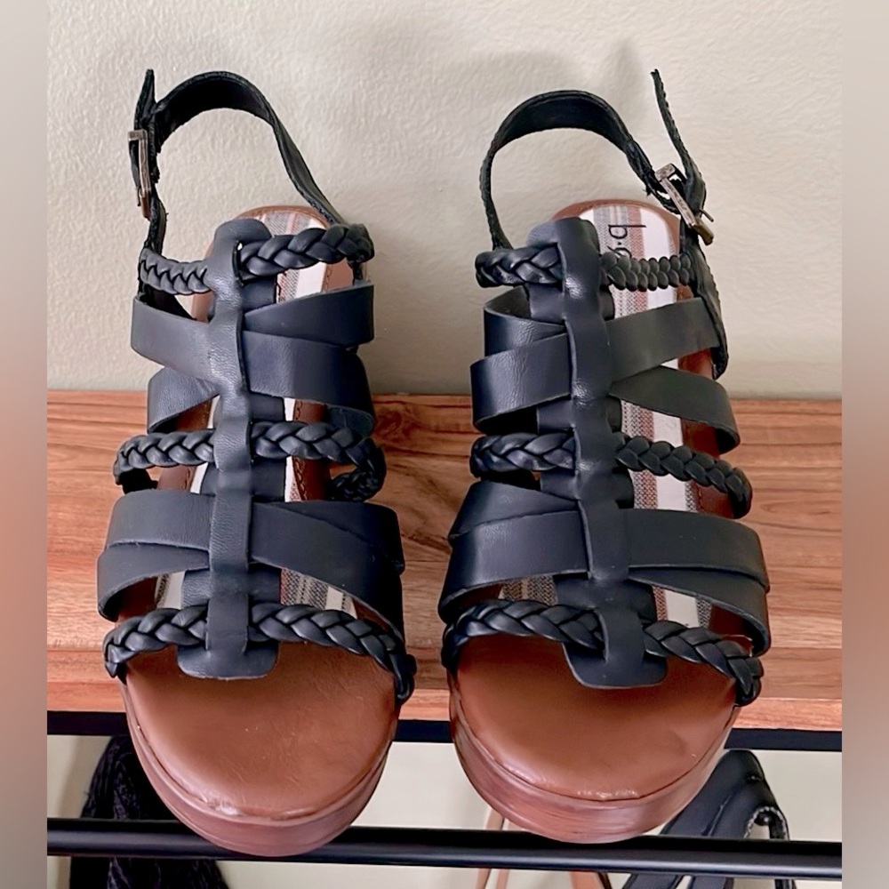 b.o.c. Black and Brown Espadrille Shoes